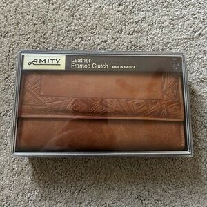 Amity Leather Framed Clutch